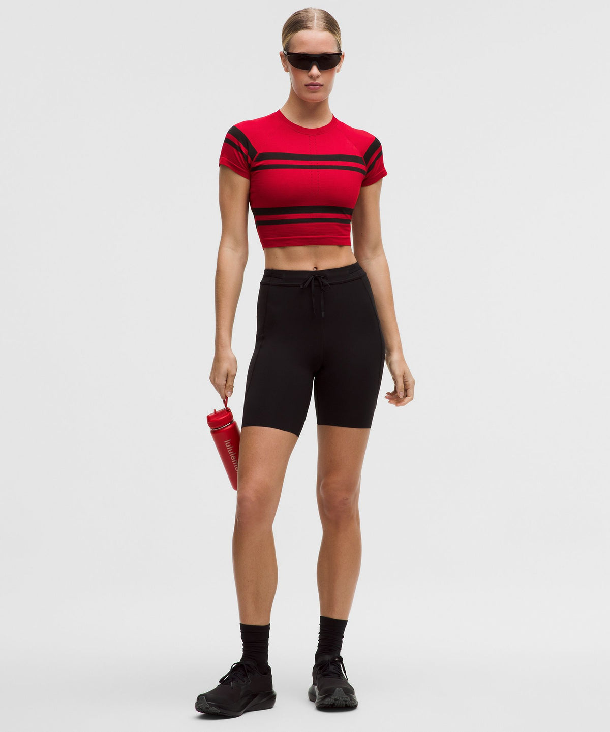 Swiftly Tech Cropped Short-Sleeve Shirt 2.0Stripe
