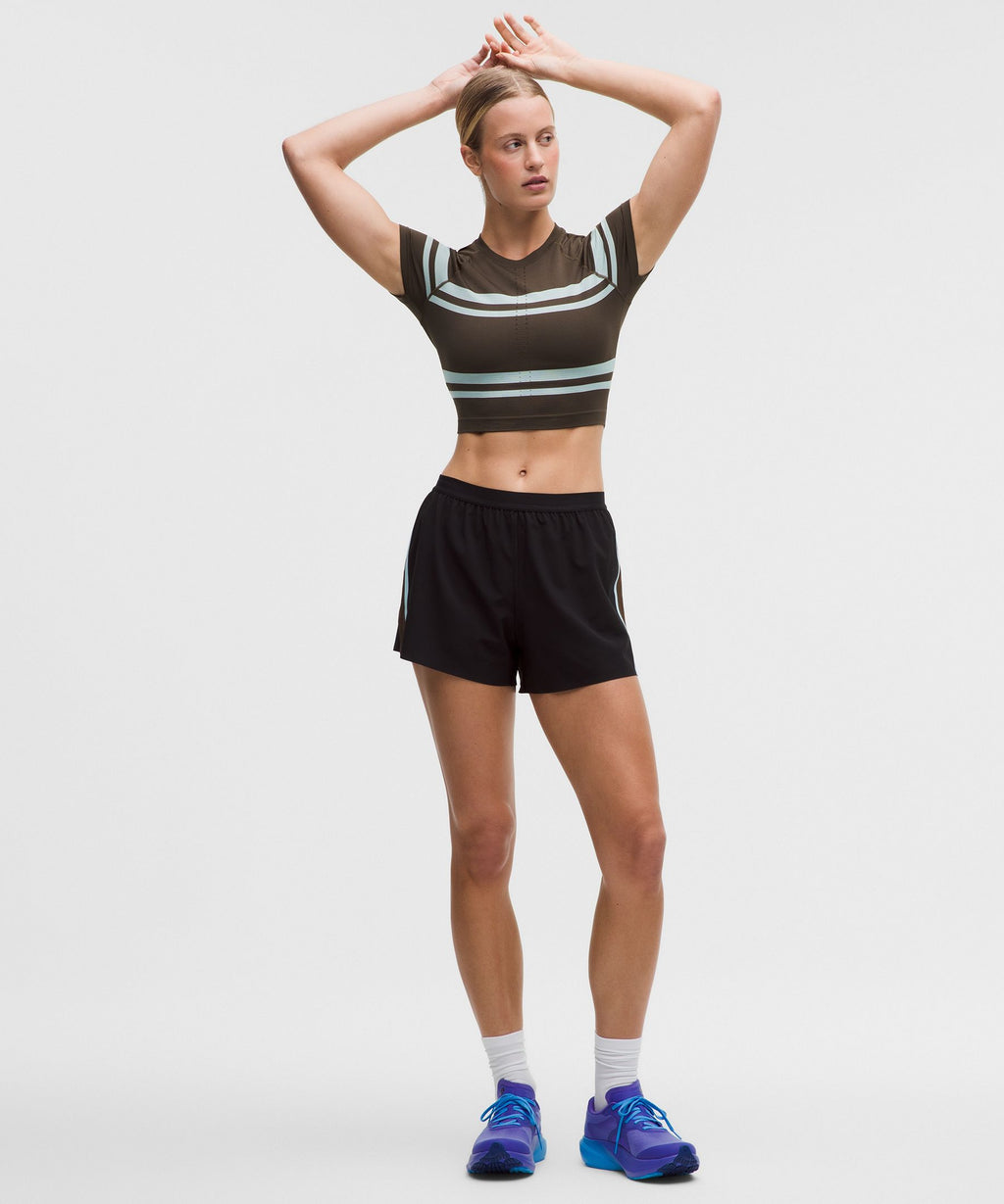 Swiftly Tech Cropped Short-Sleeve Shirt 2.0Stripe