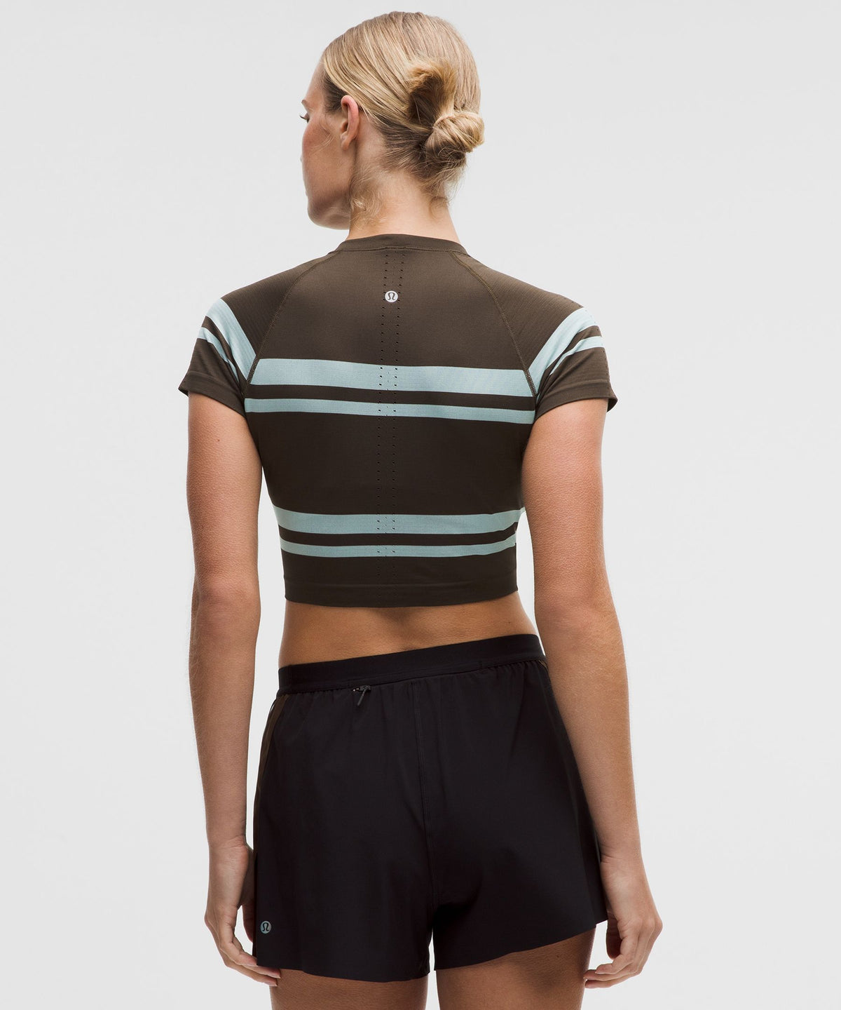 Swiftly Tech Cropped Short-Sleeve Shirt 2.0Stripe