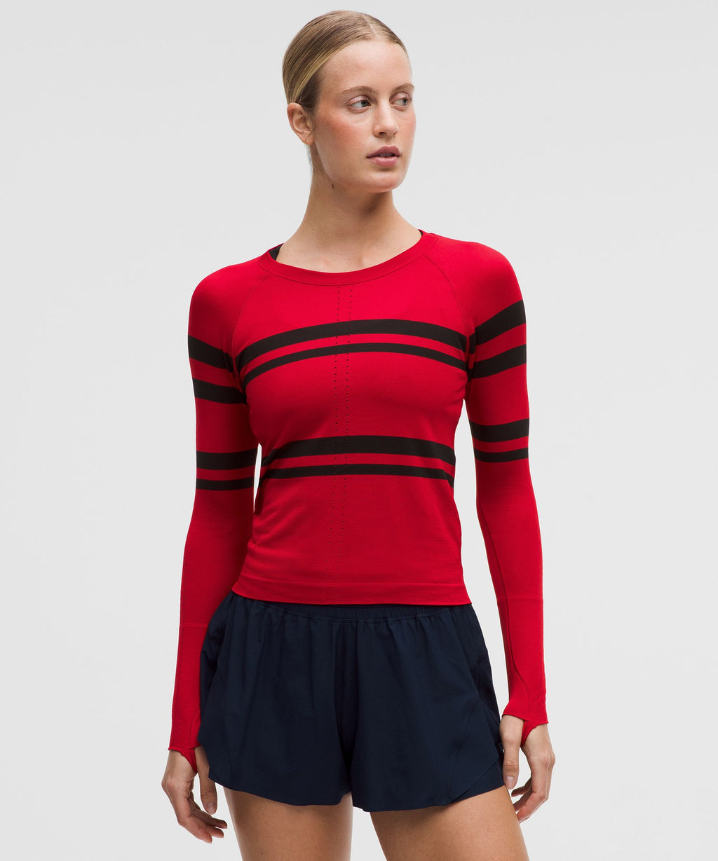 Swiftly Tech Long-Sleeve Shirt 2.0 Waist LengthStripe