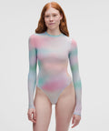 Wundermost Ultra-Soft Nulu Mesh Long-Sleeve Crewneck BodysuitPride