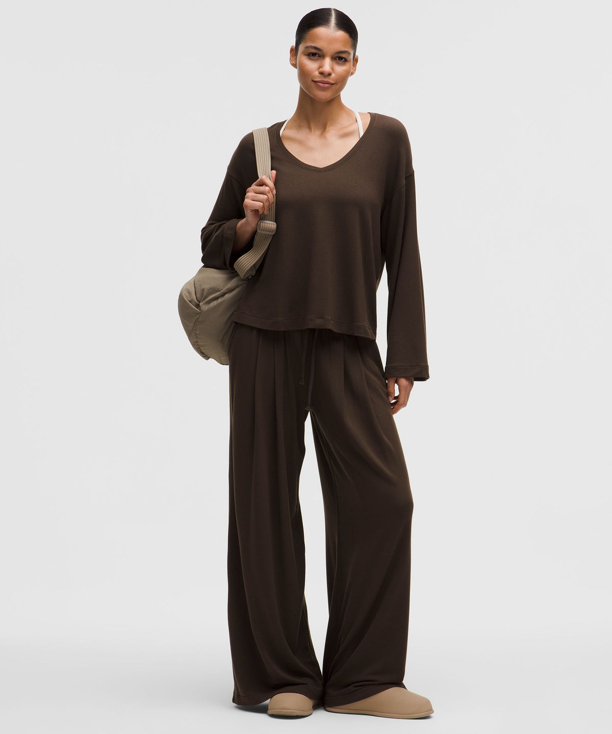 BeCalm V-Neck Bell Sleeve Shirt