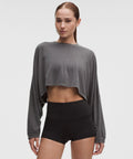EasySet Relaxed-Fit Cropped Long-Sleeve Shirt