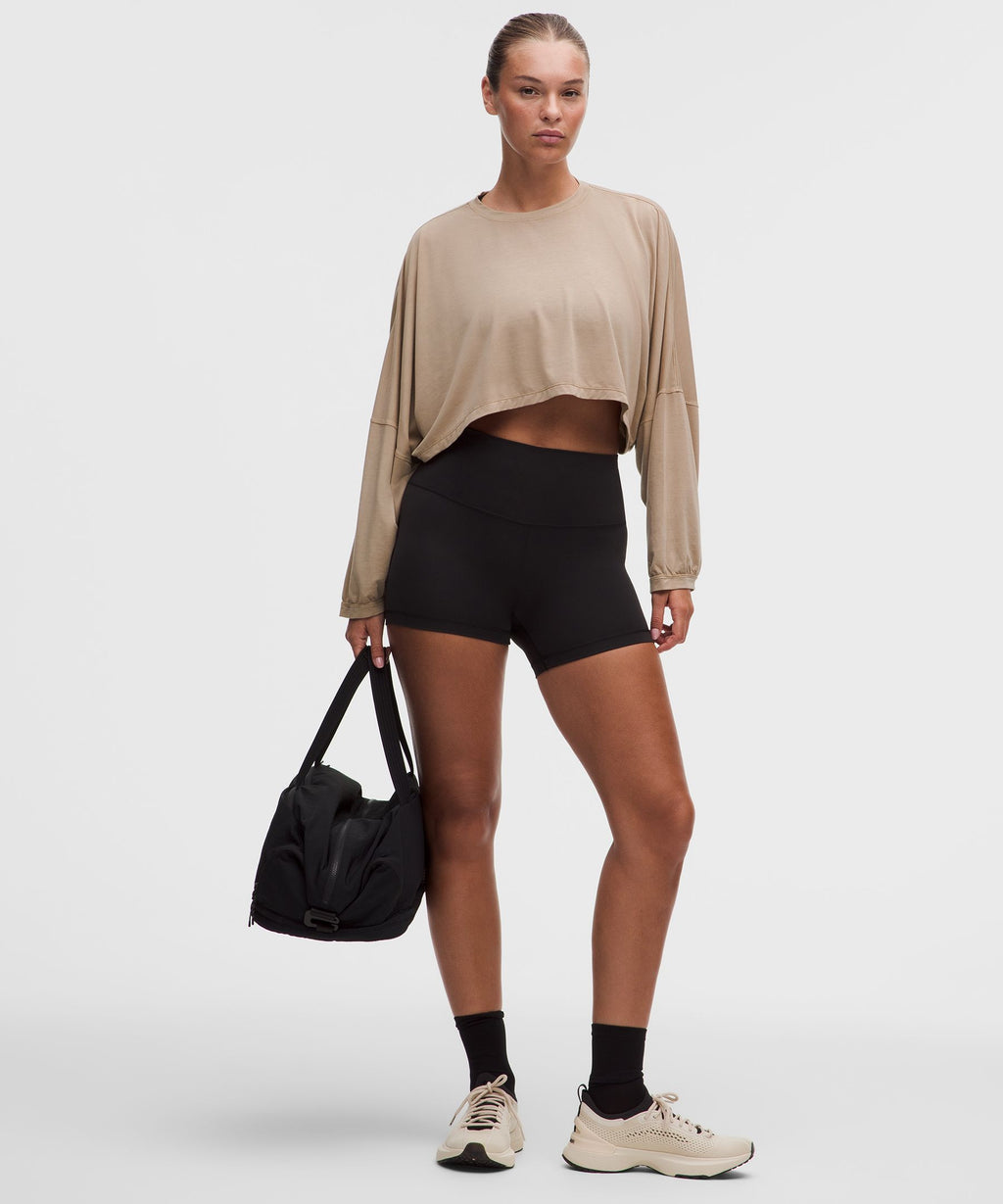 EasySet Relaxed-Fit Cropped Long-Sleeve Shirt