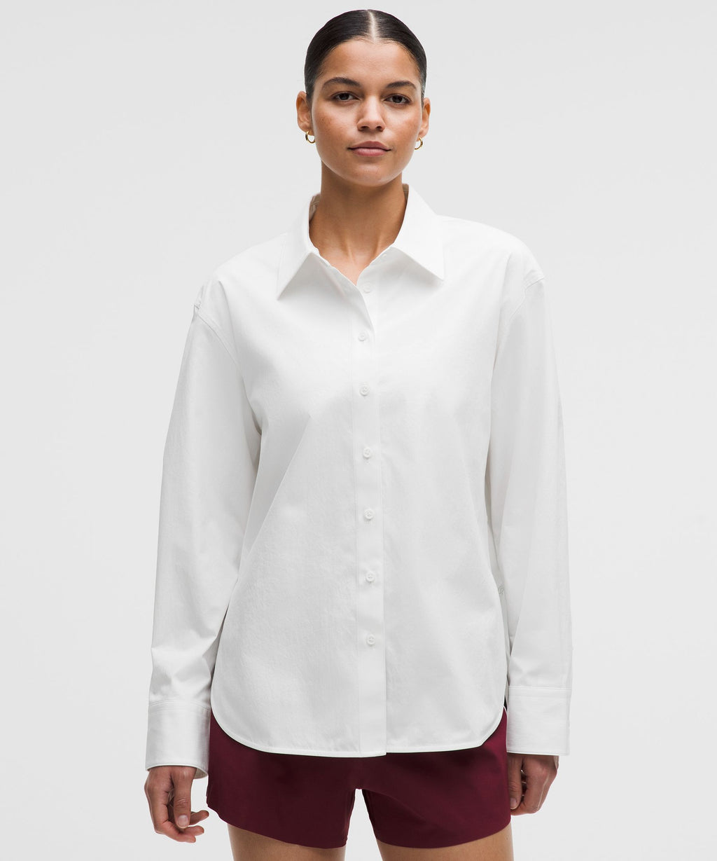 Woven Relaxed-Fit Button-Up Shirt