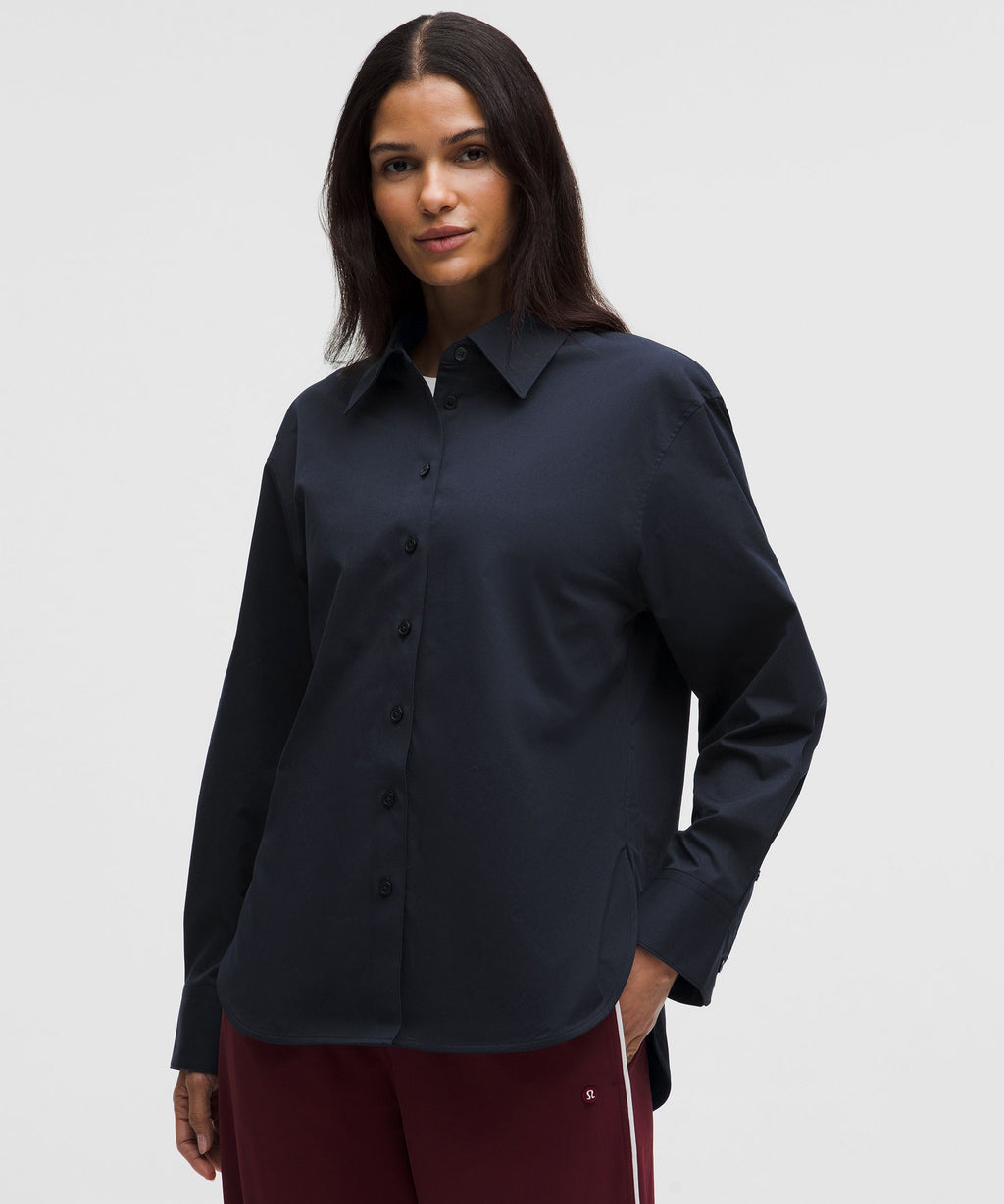 Woven Relaxed-Fit Button-Up Shirt