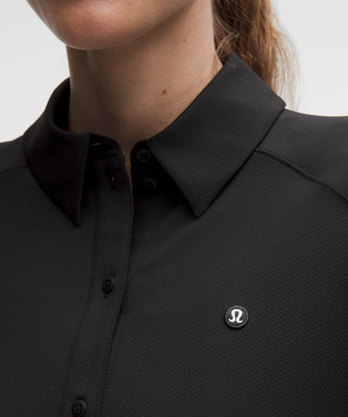 Quick-Dry Long-Sleeve Polo ShirtStraight Hem