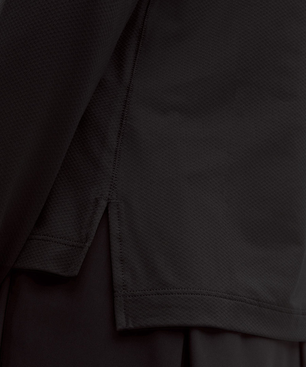 Quick-Dry Long-Sleeve Polo ShirtStraight Hem