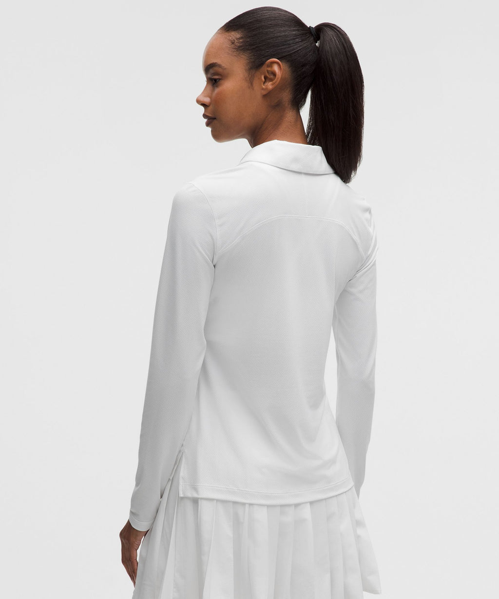 Quick-Dry Long-Sleeve Polo ShirtStraight Hem