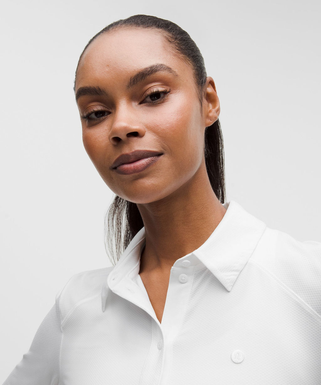 Quick-Dry Long-Sleeve Polo ShirtStraight Hem