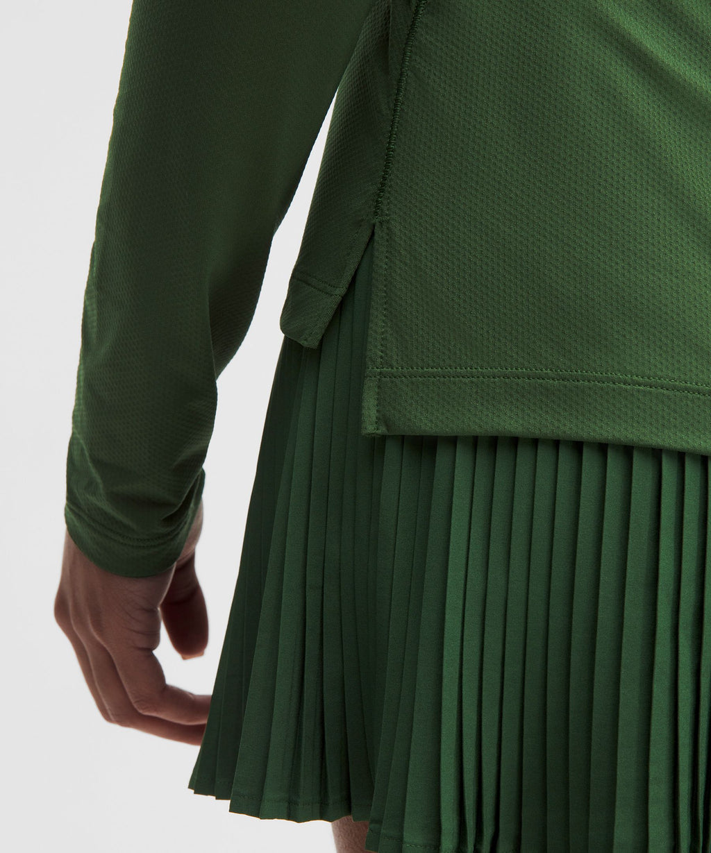 Quick-Dry Long-Sleeve Polo ShirtStraight Hem