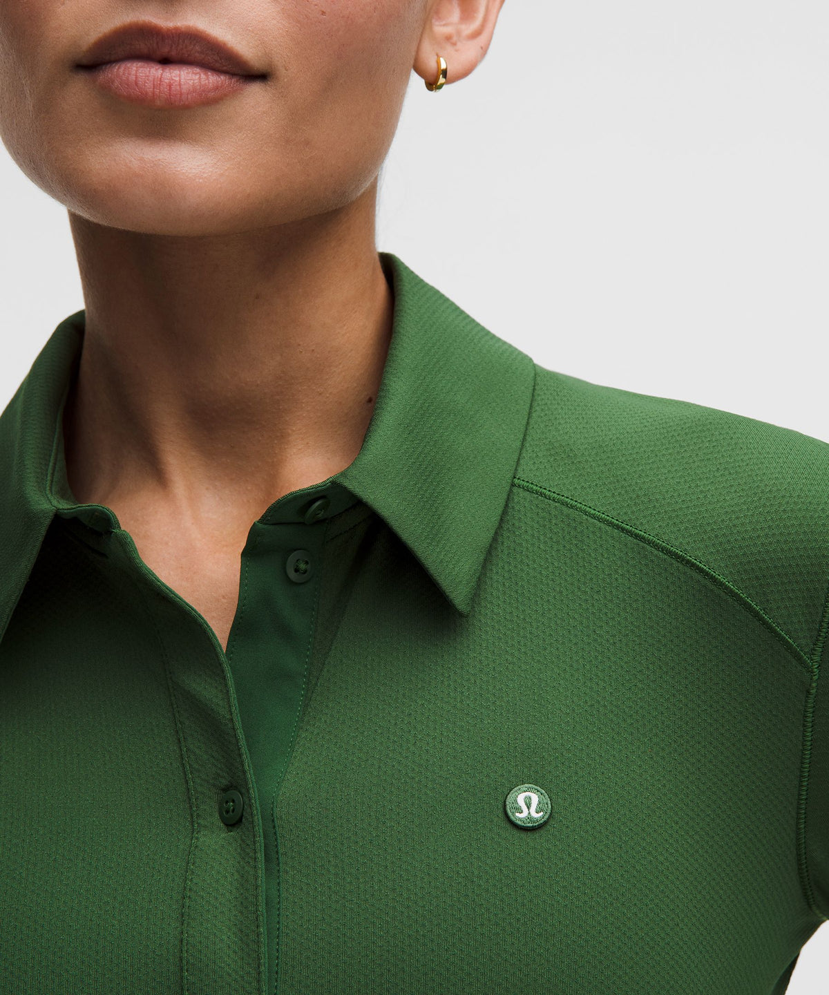 Quick-Dry Long-Sleeve Polo ShirtStraight Hem