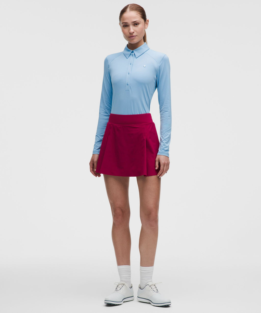 Quick-Dry Long-Sleeve Polo ShirtStraight Hem