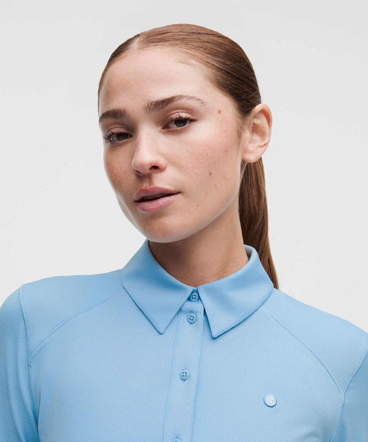 Quick-Dry Long-Sleeve Polo ShirtStraight Hem