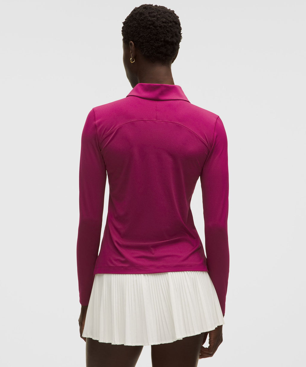 Quick-Dry Long-Sleeve Polo ShirtStraight Hem
