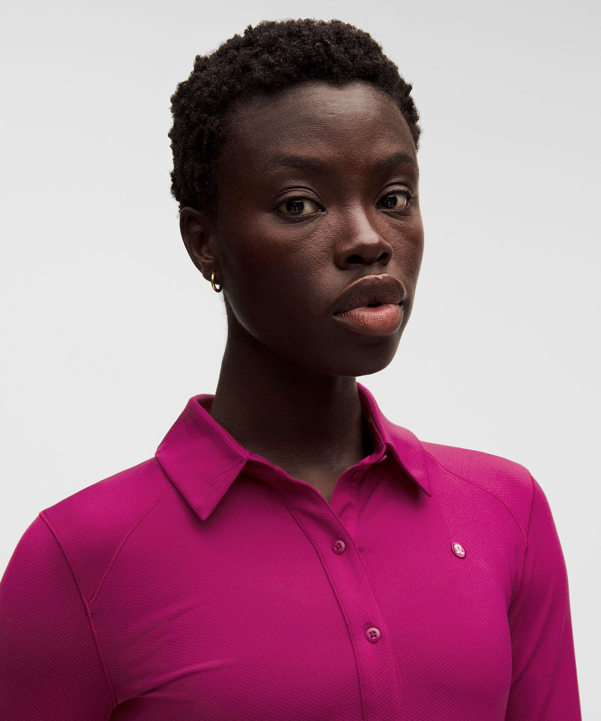 Quick-Dry Long-Sleeve Polo ShirtStraight Hem