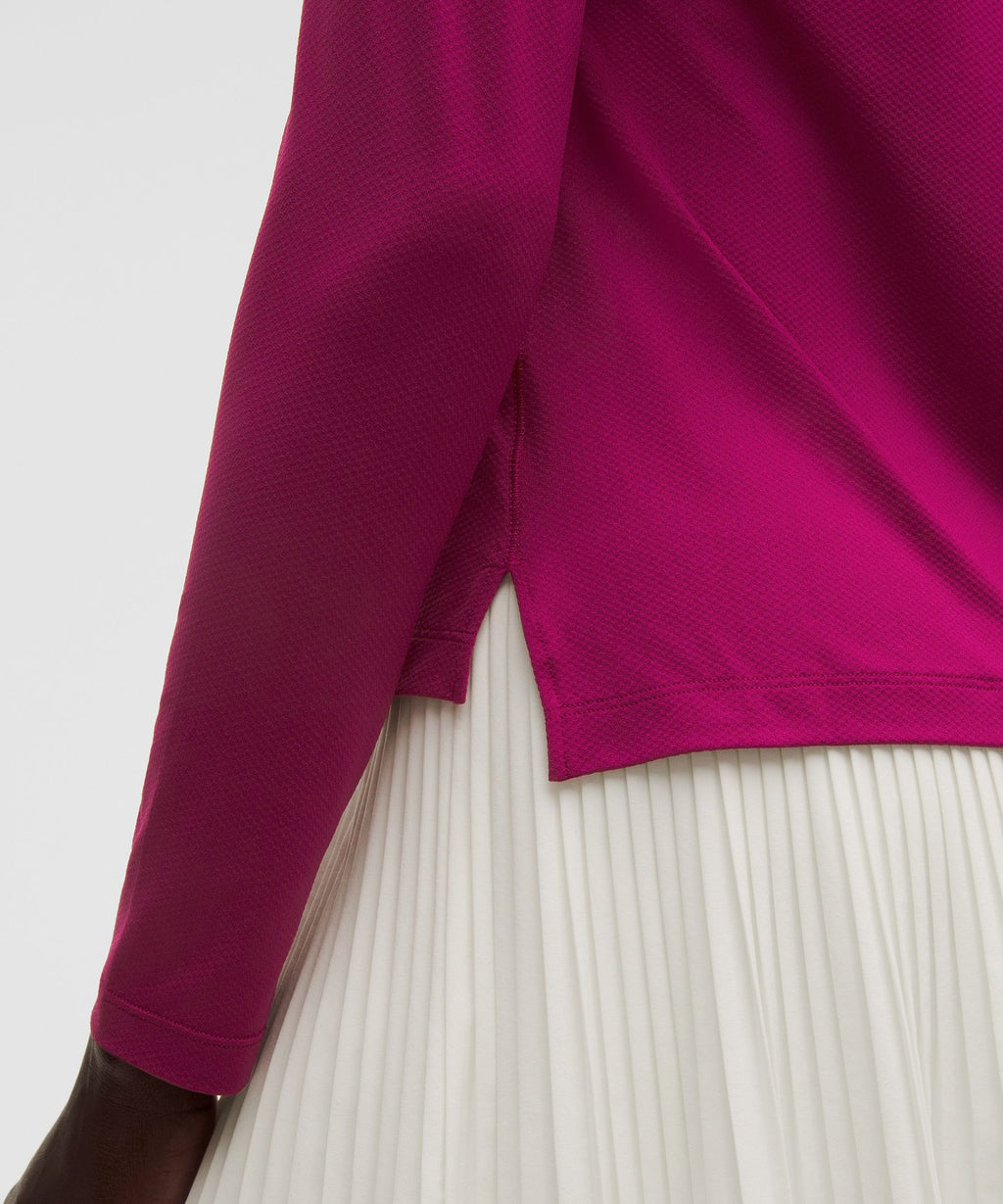 Quick-Dry Long-Sleeve Polo ShirtStraight Hem