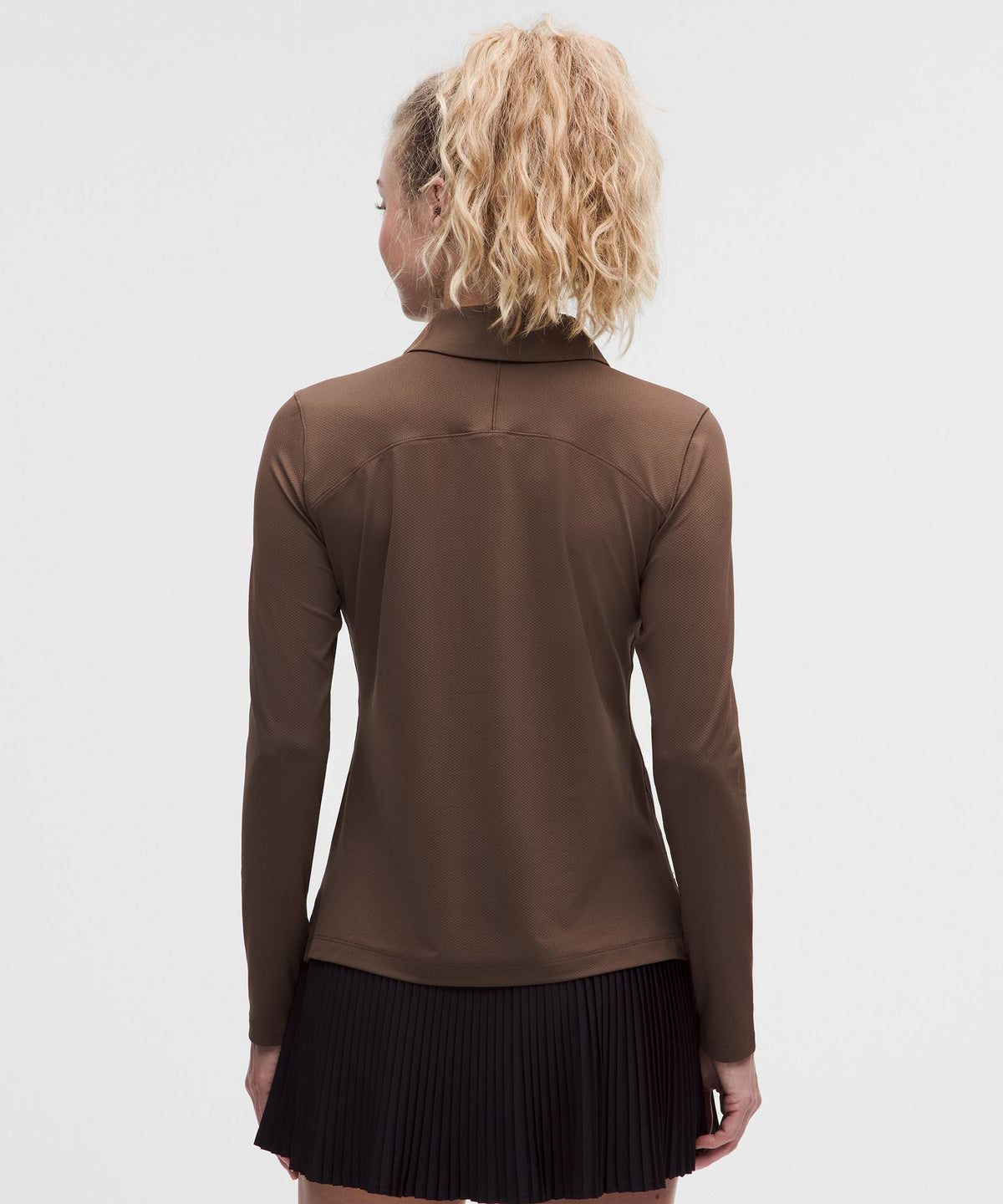 Quick-Dry Long-Sleeve Polo ShirtStraight Hem