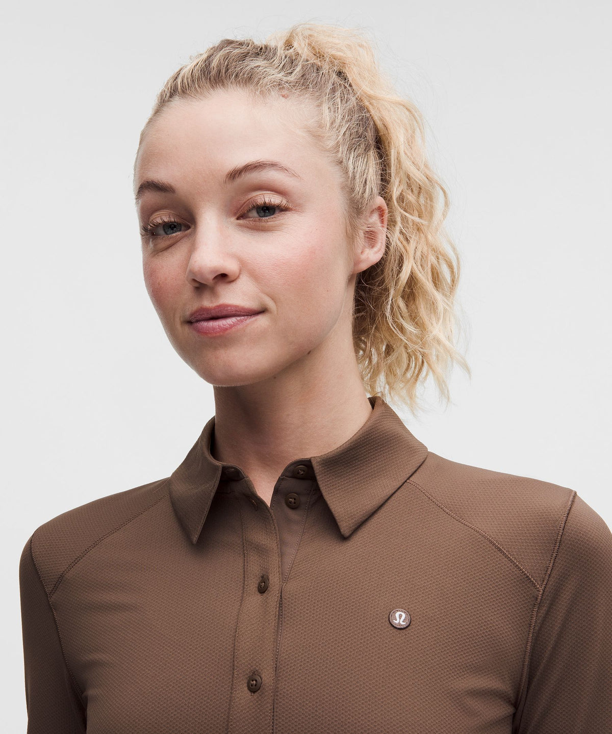 Quick-Dry Long-Sleeve Polo ShirtStraight Hem
