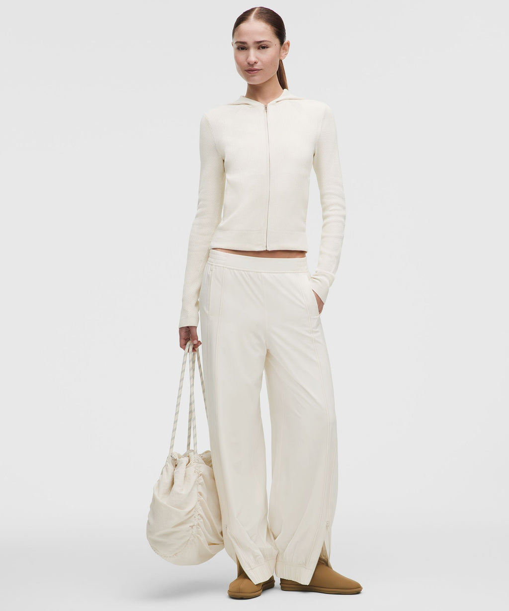 Structured Knit Zip-Up Hoodie