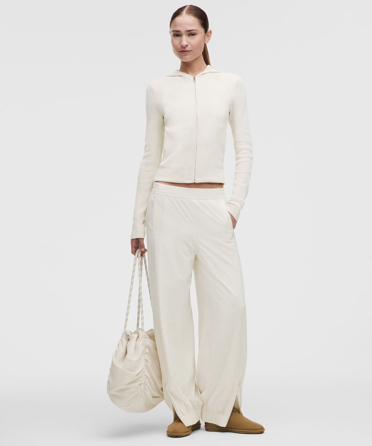 Structured Knit Zip-Up Hoodie