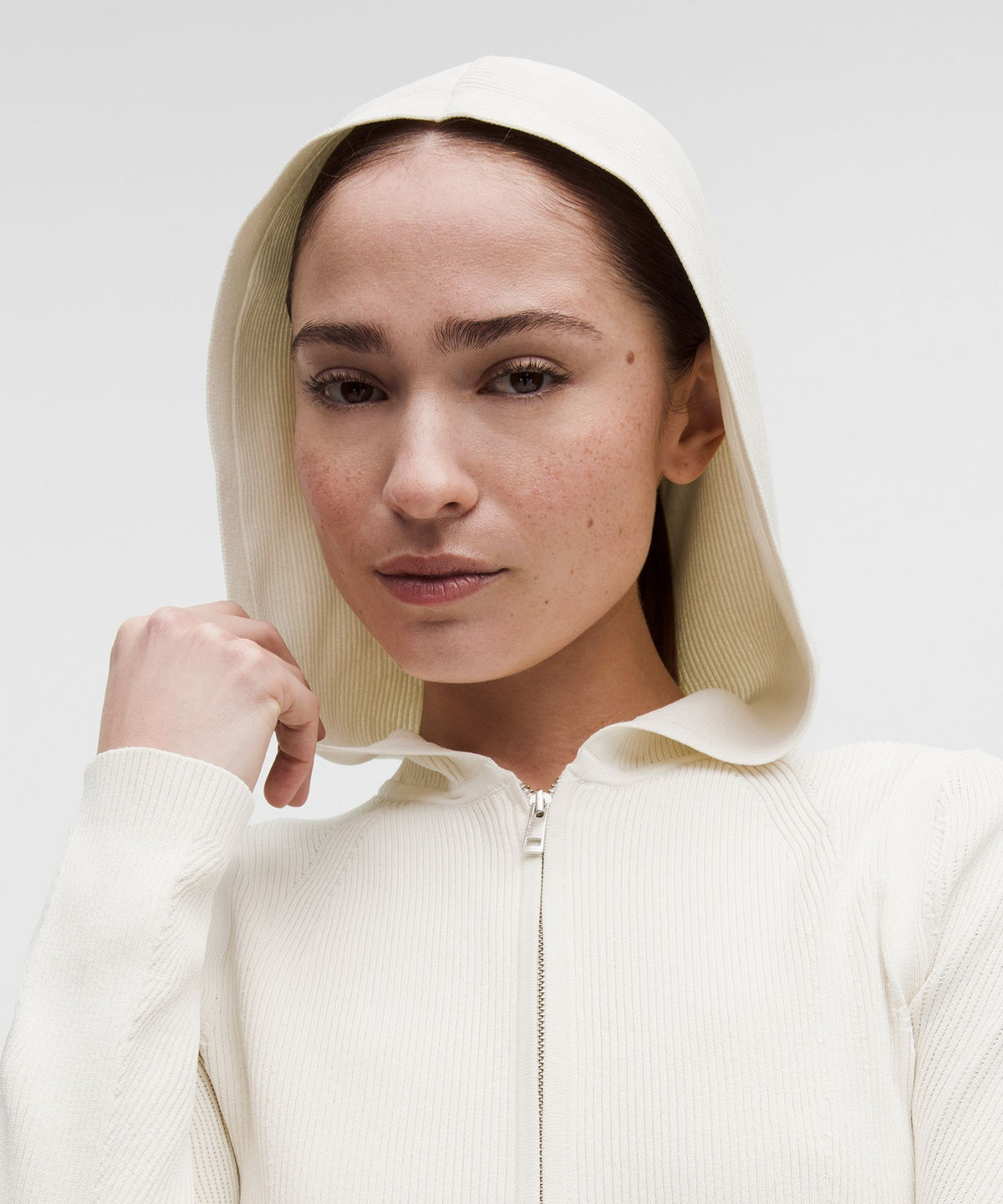 Structured Knit Zip-Up Hoodie