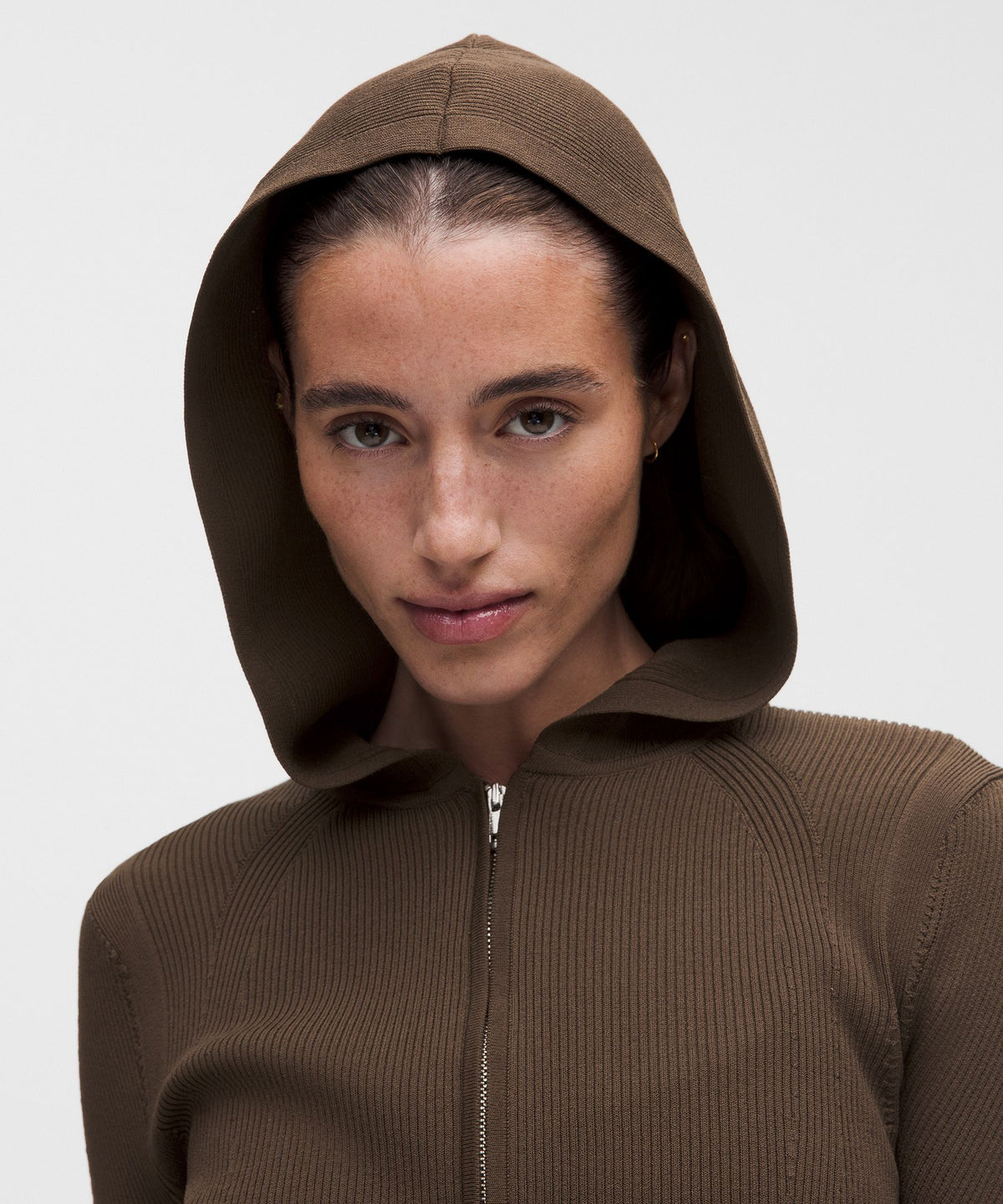 Structured Knit Zip-Up Hoodie