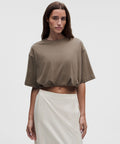 Cotton Jersey Bubble-Hem T-Shirt