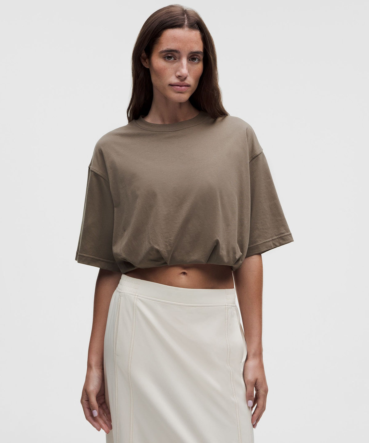 Cotton Jersey Bubble-Hem T-Shirt