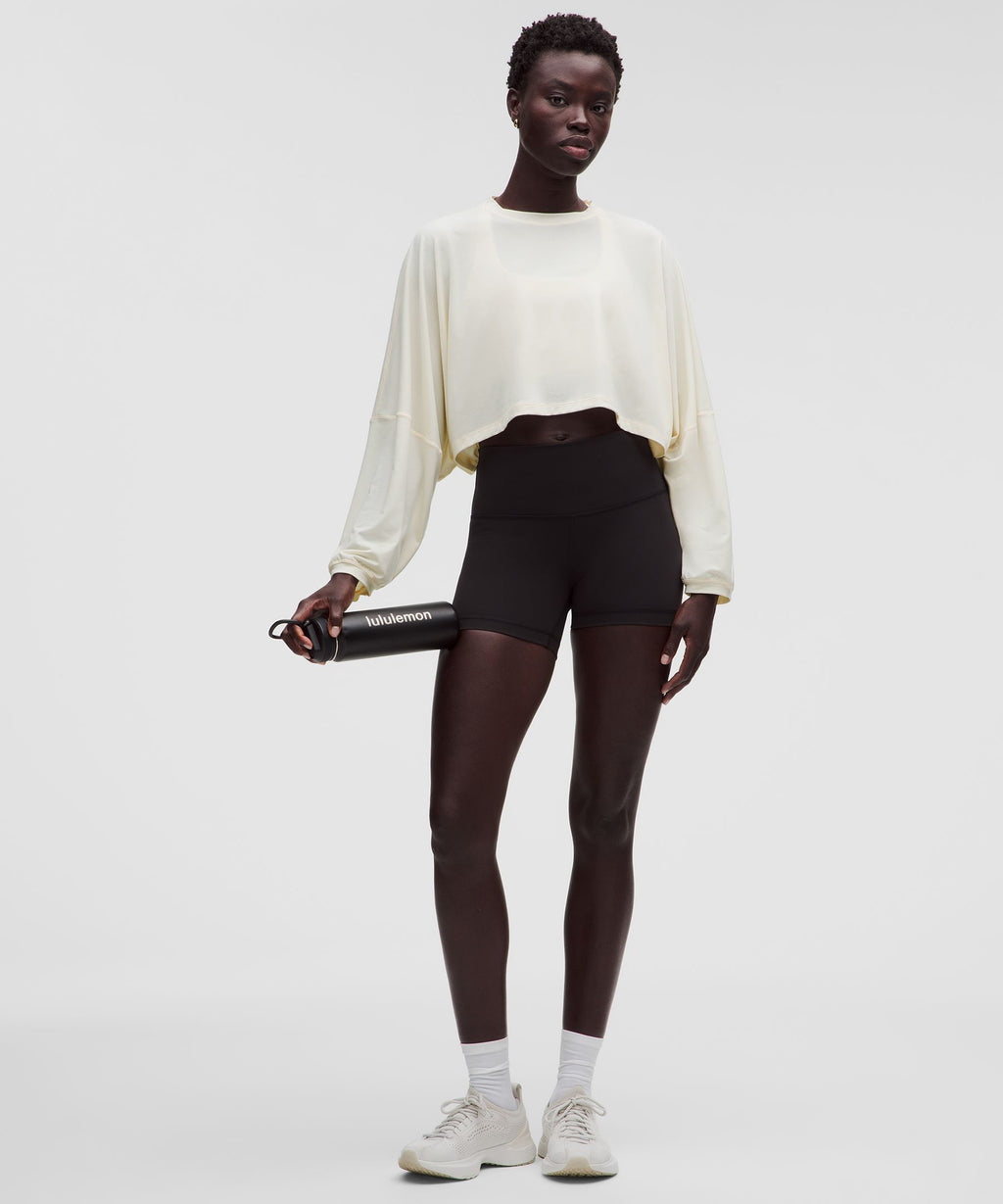 EasySet Relaxed-Fit Cropped Long-Sleeve Shirt