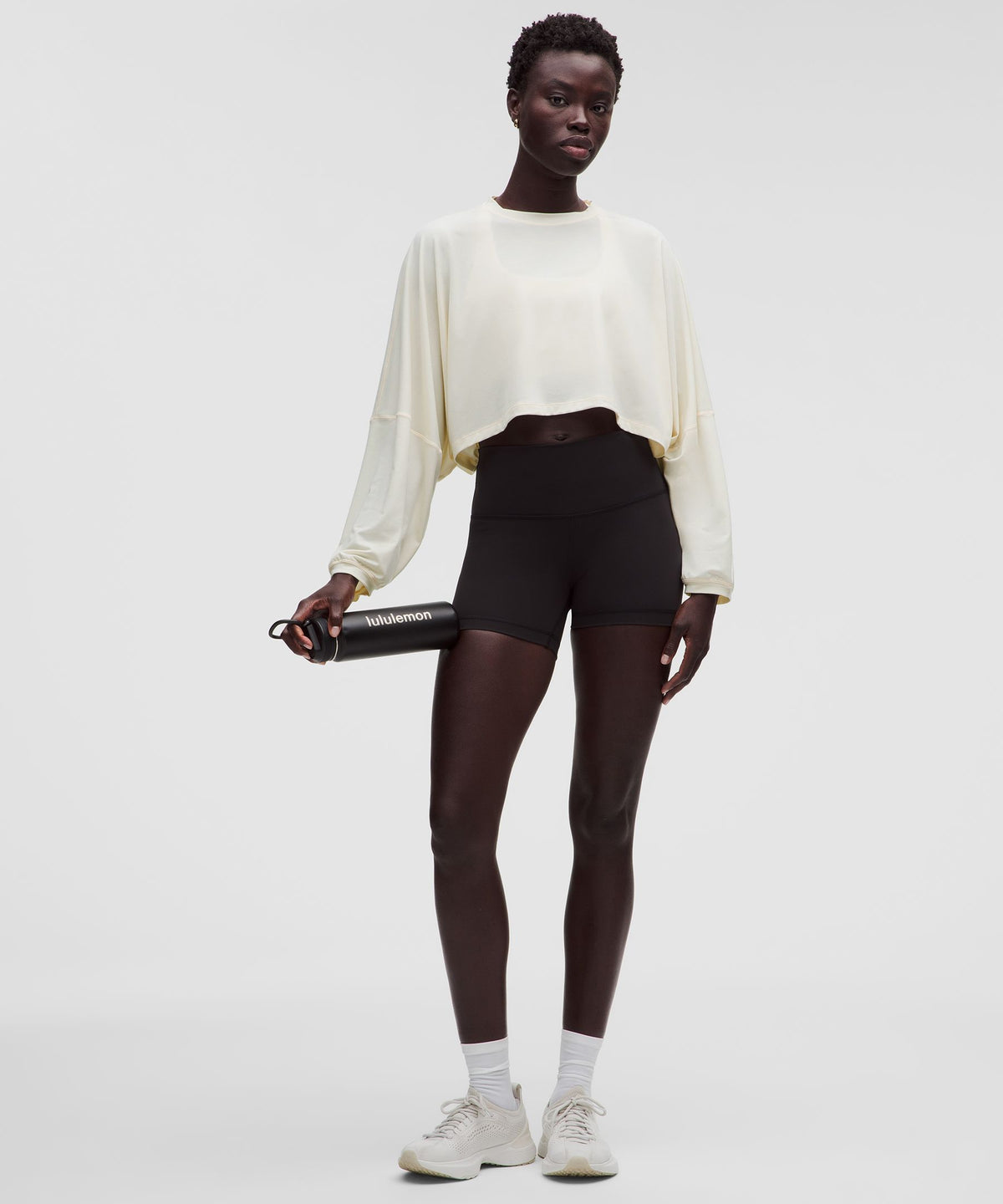 EasySet Relaxed-Fit Cropped Long-Sleeve Shirt