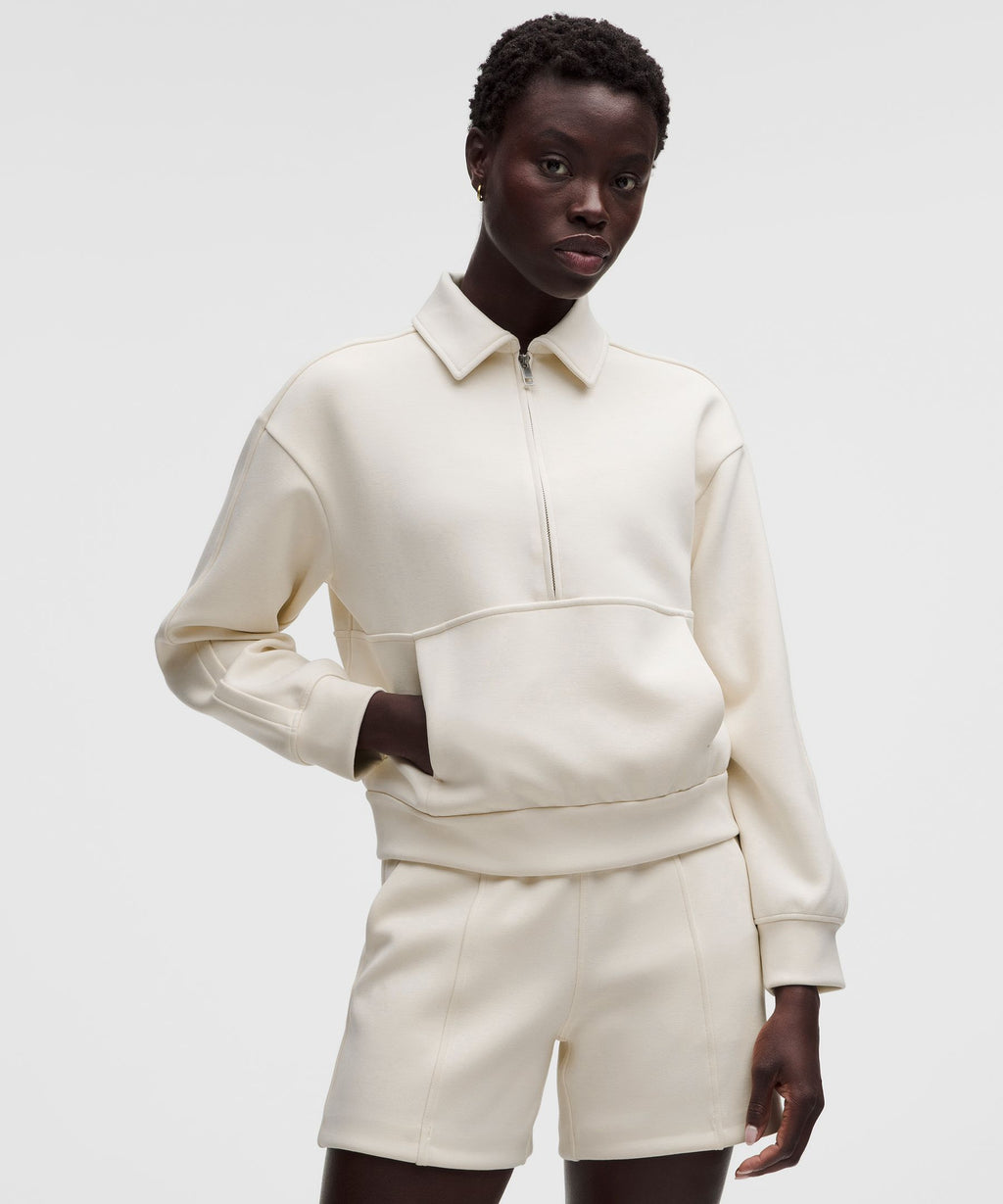 Smooth Spacer Relaxed Collared Half Zip