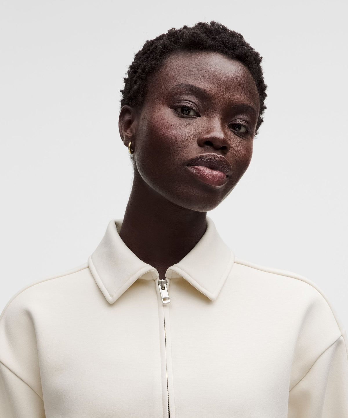 Smooth Spacer Relaxed Collared Half Zip