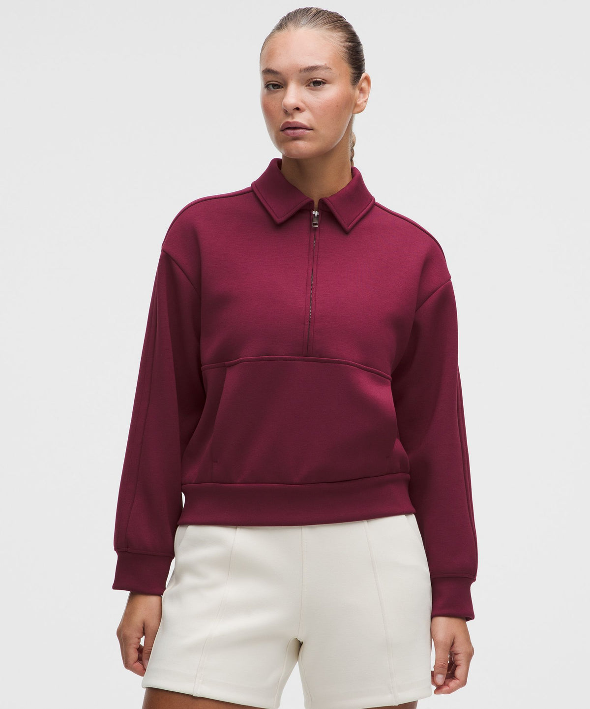 Smooth Spacer Relaxed Collared Half Zip