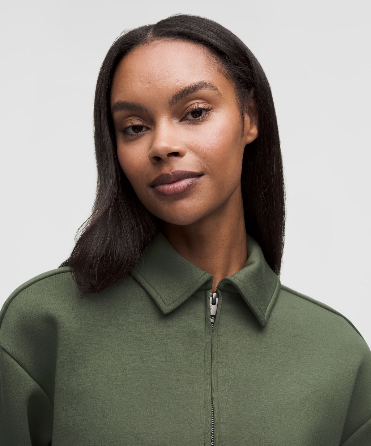 Smooth Spacer Relaxed Collared Half Zip