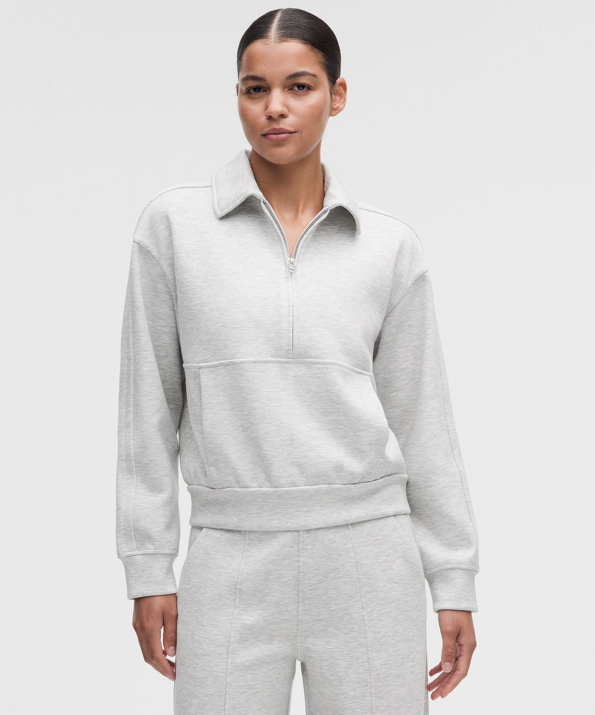Smooth Spacer Relaxed Collared Half Zip