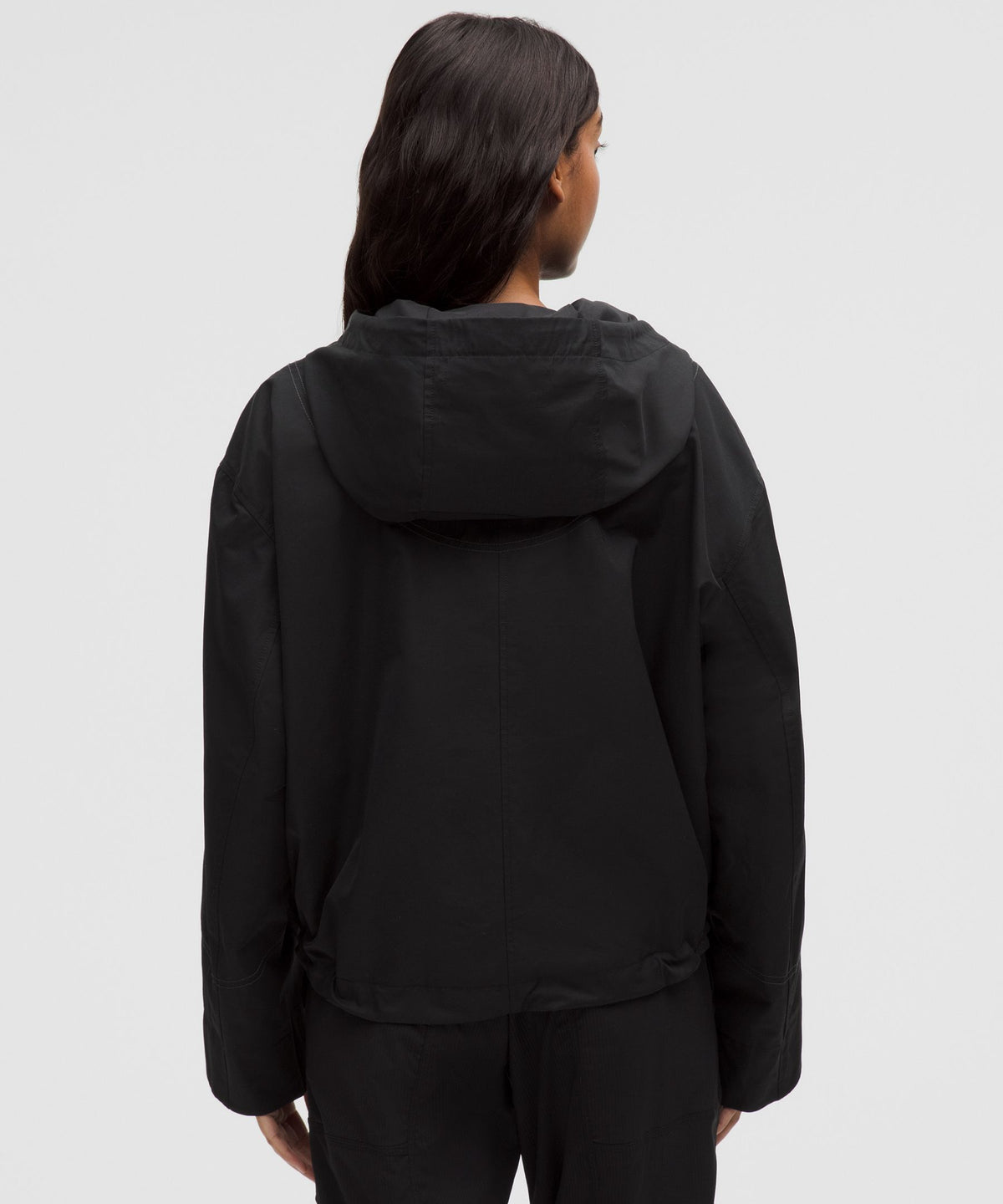 Water-Resistant Cropped Hooded Jacket