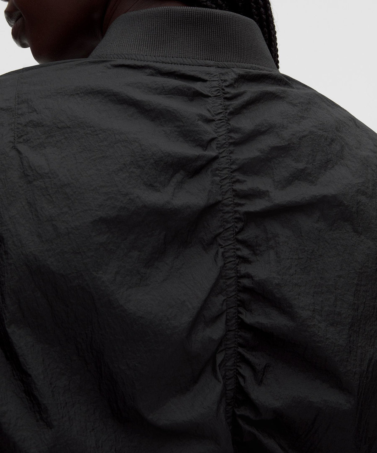 Curved-Hem Cropped Bomber