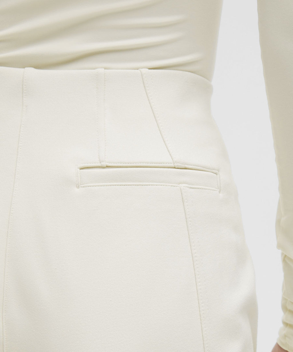 Stretch Knit Straight-Leg Pull-On Pant