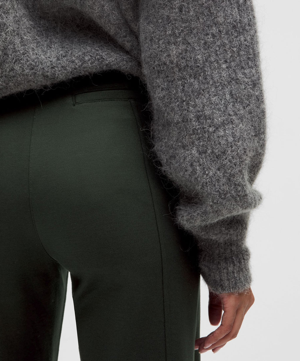 Stretch Knit Straight-Leg Pull-On Pant