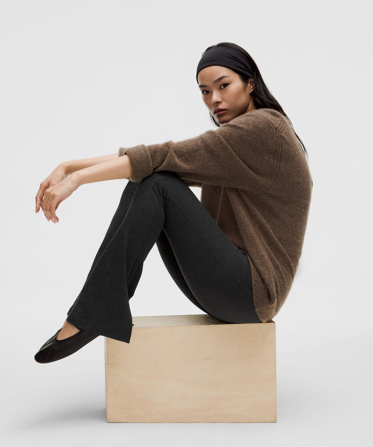 Softy Suedey Split-Hem High-Rise Mini-Flare PantRegular