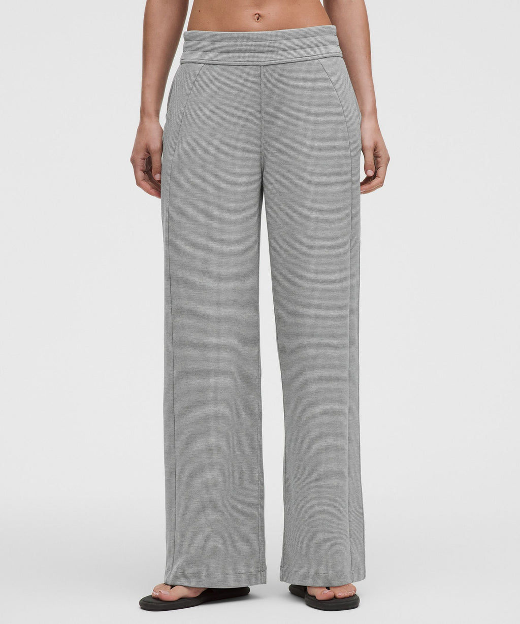 Scuba Mid-Rise Wide-Leg PantWaffle