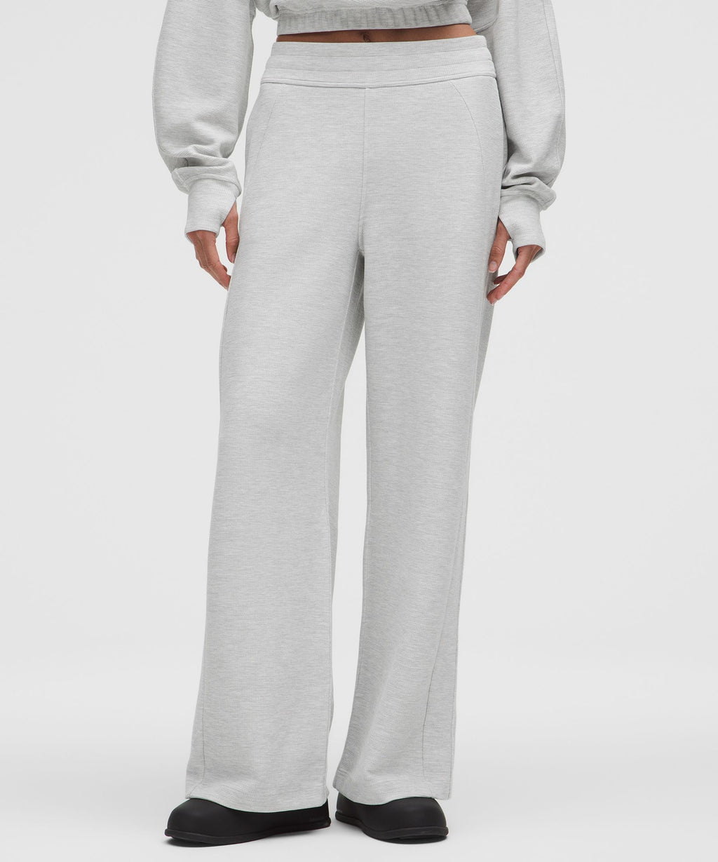 Scuba Mid-Rise Wide-Leg PantWaffle