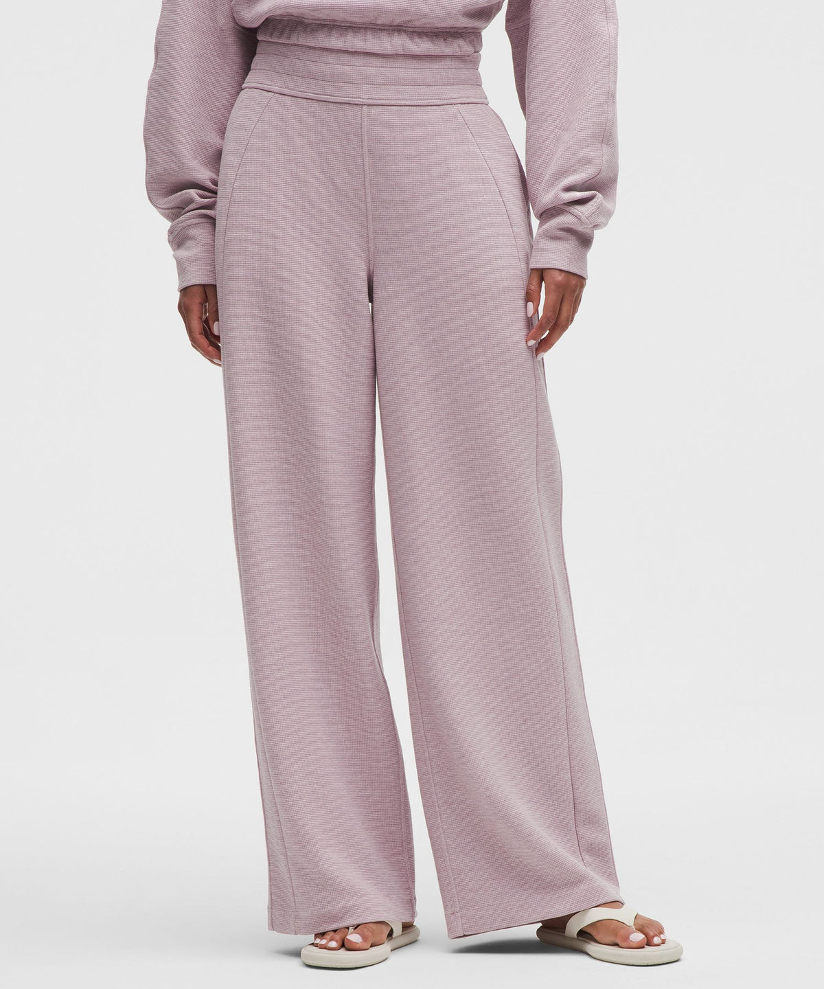 Scuba Mid-Rise Wide-Leg PantWaffle