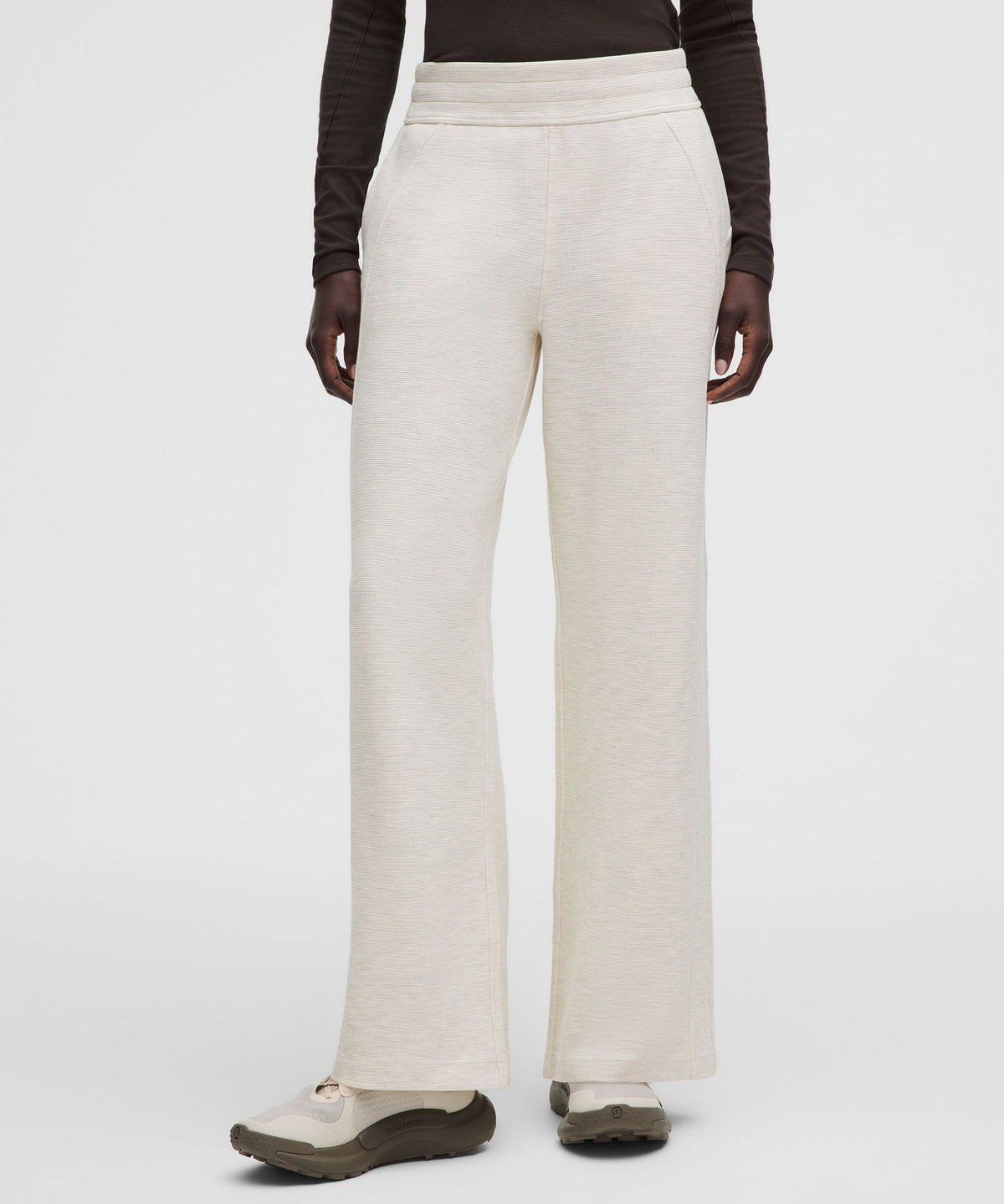Scuba Mid-Rise Wide-Leg PantWaffle