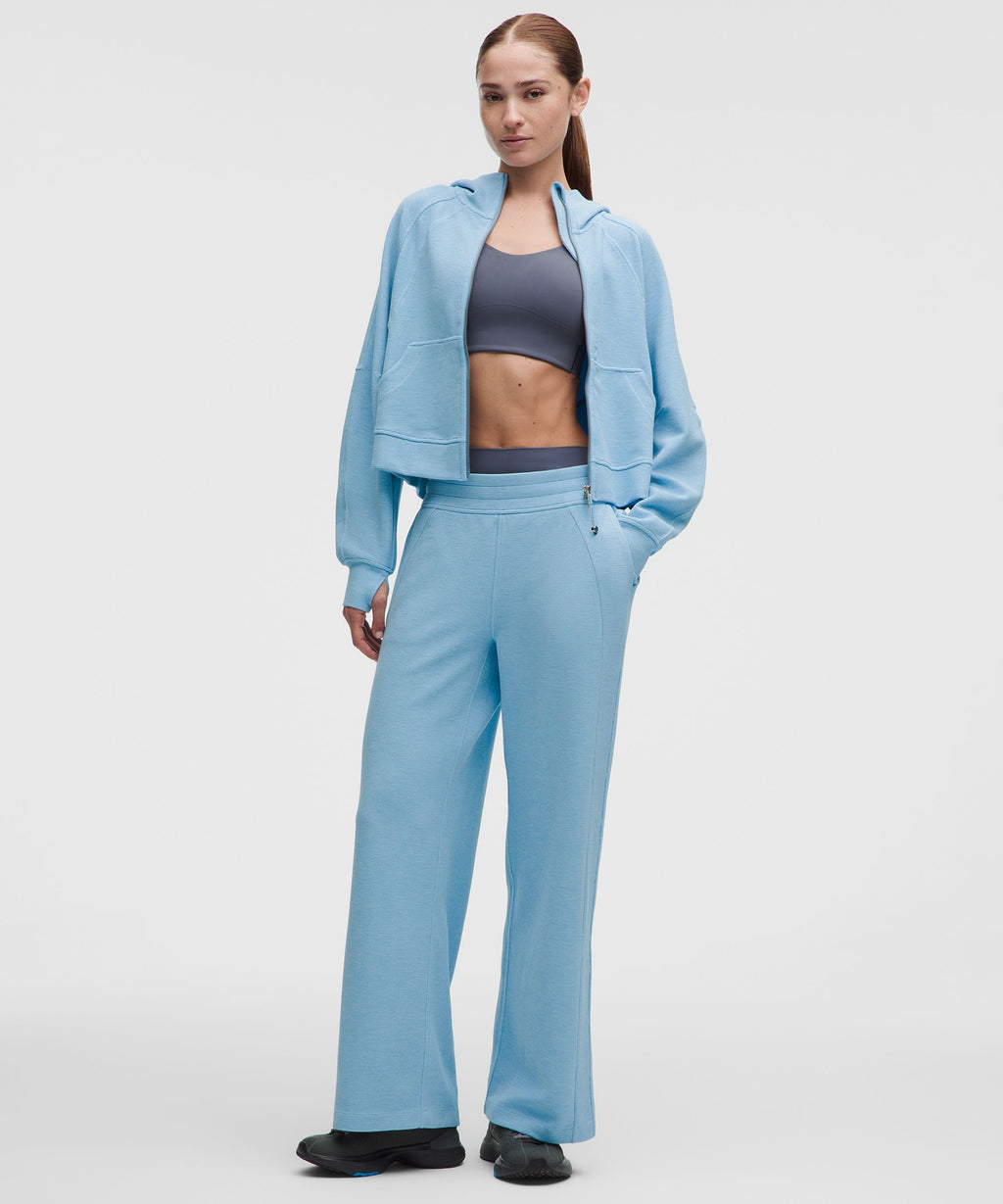 Scuba Mid-Rise Wide-Leg PantWaffle