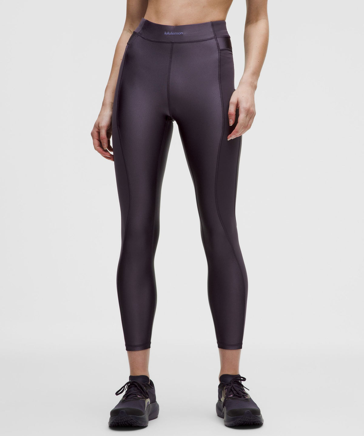 Satin Shine Panelled High-Rise Tight 25"Wordmark