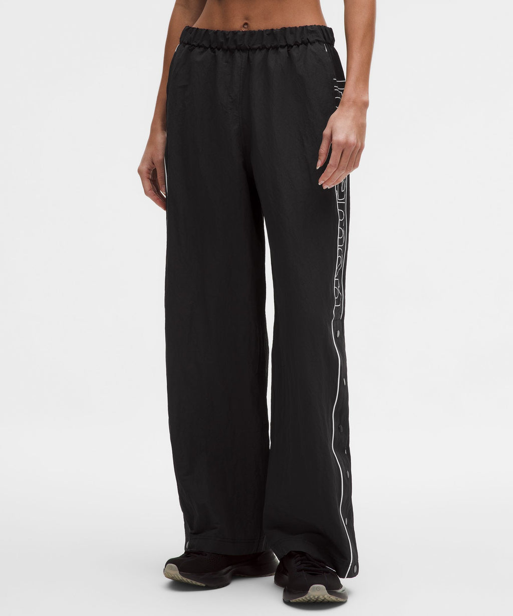 Crinkle Nylon Mid-Rise Track PantWordmark