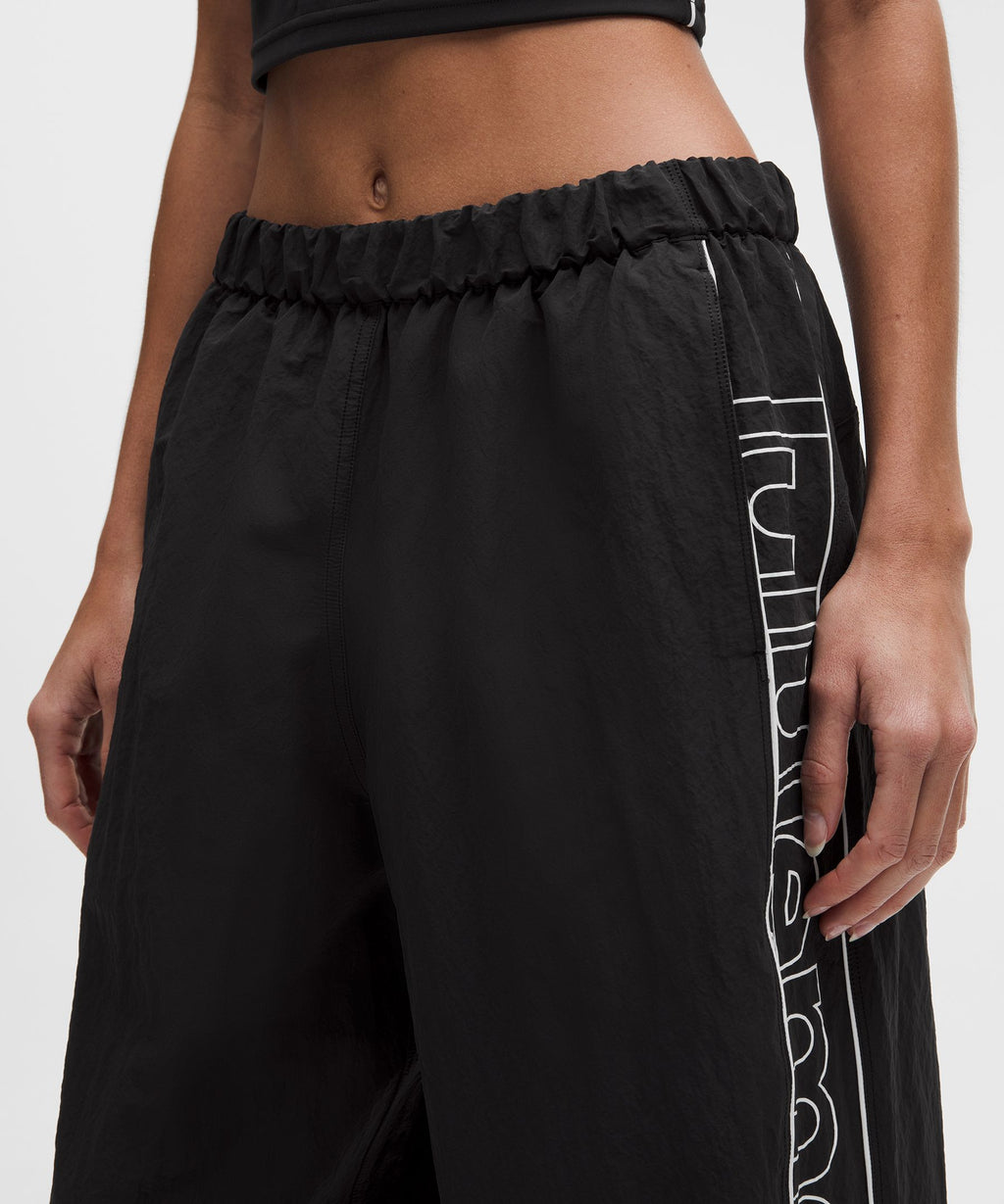 Crinkle Nylon Mid-Rise Track PantWordmark
