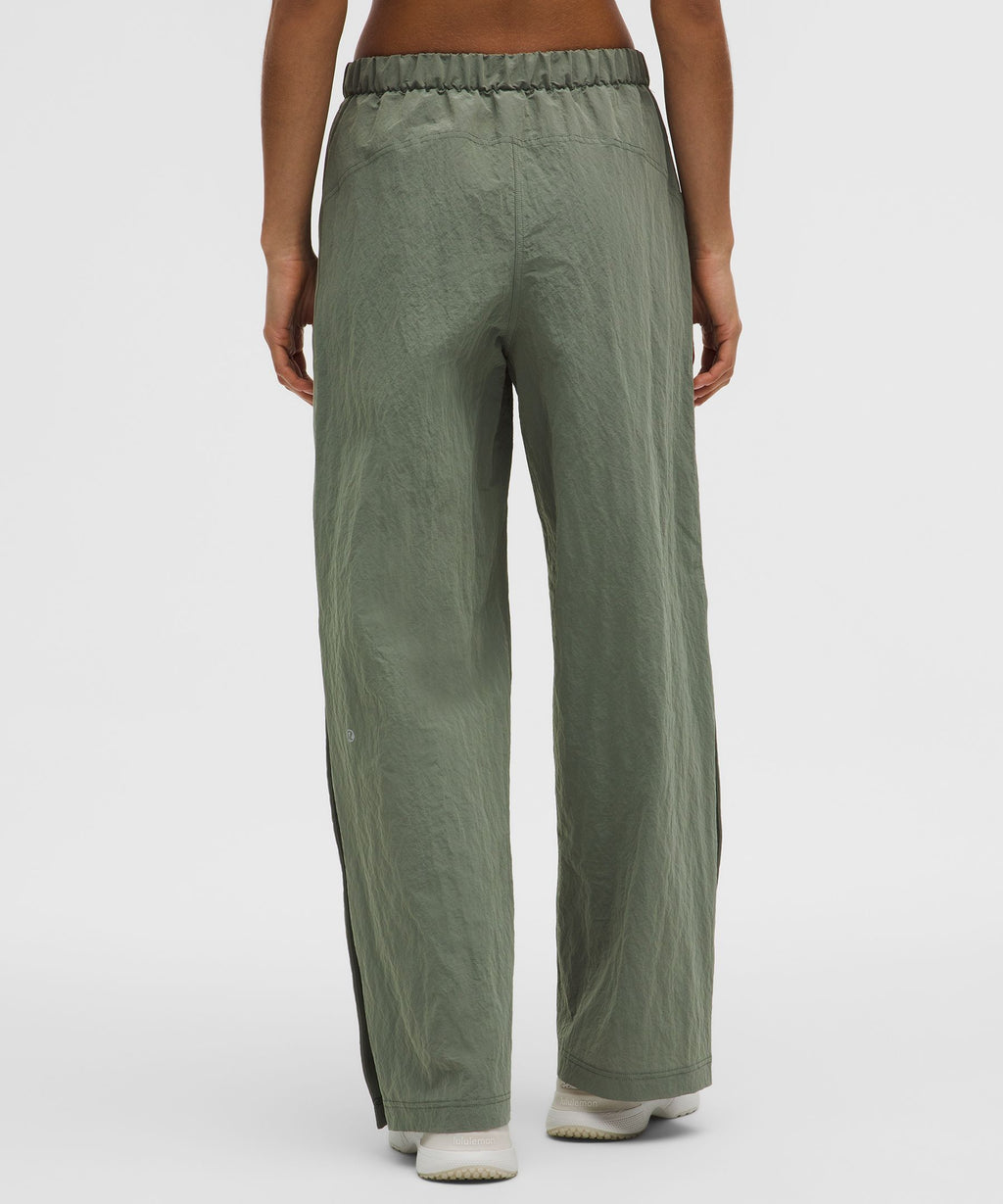 Crinkle Nylon Mid-Rise Track PantWordmark